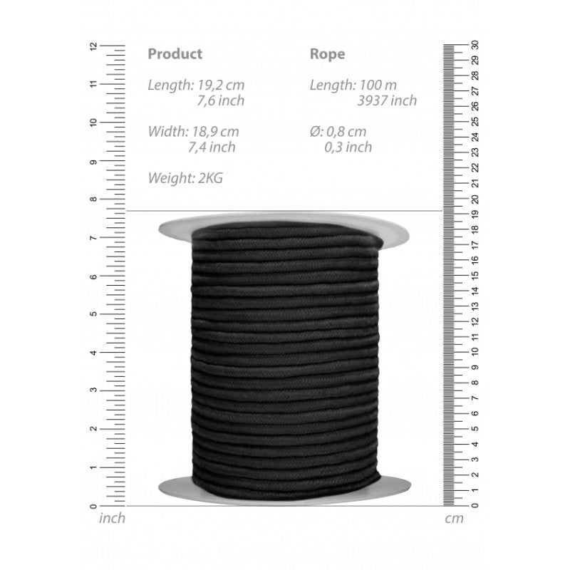 Corda Bondage Shibari 100 Metri Nera – Ouch! Rope Professionale