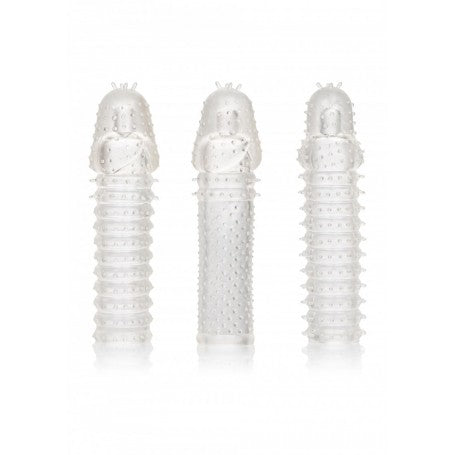 KIT GUAINA FALLICA PROLUNGA PER IL PENE INDOSSABILE SET 3 PZ SEX TOYS COCK EXTENSION