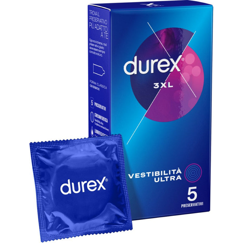 Preservativi Durex 3XL 5 Pezzi – Taglia Extra Grande per Comfort e Sicurezza